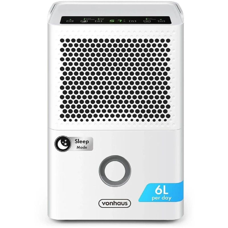 Image of VonHaus 6L/Day 1.1L Water Tank Dehumidifier in White White Unisex