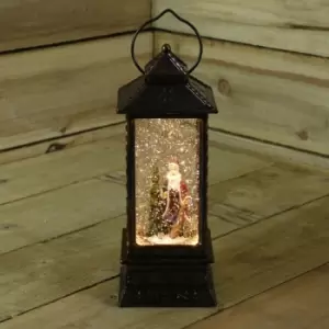 Image of Christmas 27cm Water Lantern Spinner with Santa Scene Battery Powered LED