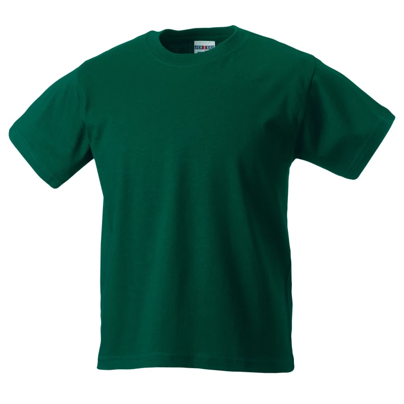 Image of Jerzees Schoolwear Jerzees Schoolgear Classic Plain T-Shirt in Bottle Green Size: 3-4 Years Bottle Green Unisex 3-4 Years