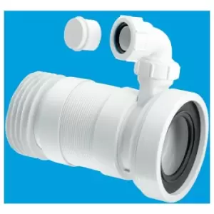Image of Straight Flexible 170-410mm WC Connector with Vent Boss - 110mm Outlet - Mcalpine