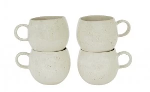 Image of Habitat Olmo Set Of 4 Speckled Stoneware Mugs - Natural