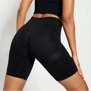 Image of I Saw It First Seamless Ruched Bum Cycling Shorts - Black