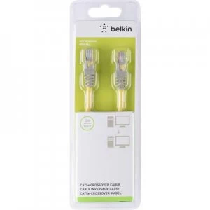 Image of Belkin RJ45 (cross-over) Networks Cable CAT 5e U/UTP 3m Yellow incl. detent