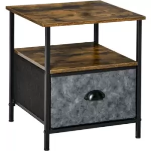 Image of Side Table Vintage Nightstand Coffee Table w/ Drawer for Living Room - Homcom