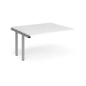 Image of Bench Desk Add On 2 Person Rectangular Desks 1400mm White Tops With Silver Frames 1200mm Depth Adapt