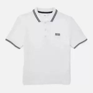 Image of Hugo Boss Boys' Classic Short Sleeve Polo - White - 5 Years