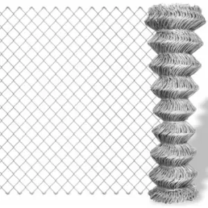 Image of Chain Link Fence Galvanised Steel 25x1.5 m Silver vidaXL - Silver