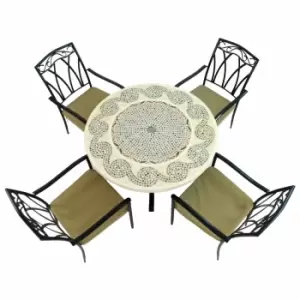 Image of Avignon Dining Table With 4 Ascot Chairs Set