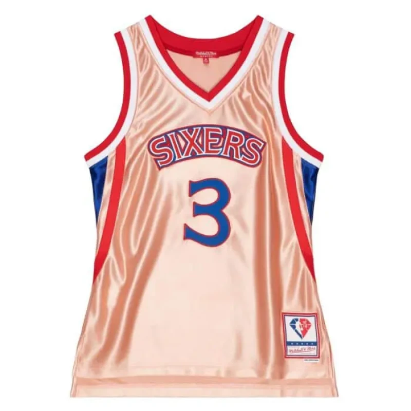 Image of Mitchell & Ness NBA Philadelphia 76ers Womens Jersey Allen Iverson Rose Female S