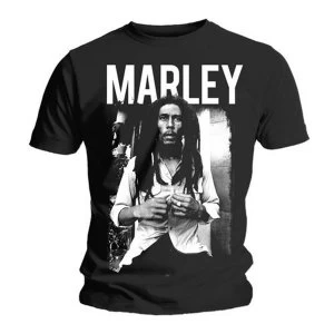 Image of Bob Marley - Black & White Unisex XX-Large T-Shirt - Black