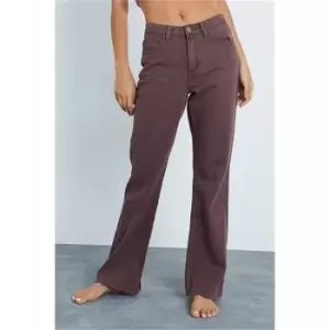 Image of I Saw It First Chocolate Wide Leg Raw Hem Jeans - Brown