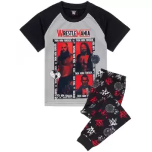 Image of WWE Boys Characters Long Pyjama Set (5-6 Years) (Grey/Black)
