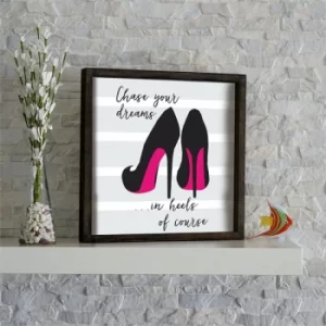 Image of KZM612 Brown White Grey Fuchsia Black Decorative Framed MDF Painting