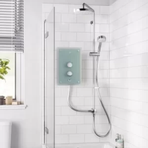 Image of Mira Azora Dual Head Electric Shower 9.8kW Power Glass Clearscale 1.1634.156