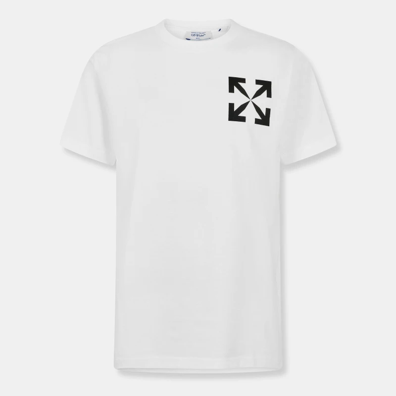 Image of Off White Mens Arrow Slim T-Shirt White-Black male XS
