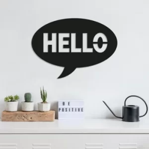 Image of Hello Black Decorative Metal Wall Accessory