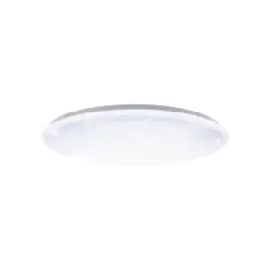 Image of Flush Ceiling Light White Shade White Plastic With Crystal Effect Bulb LED 60W