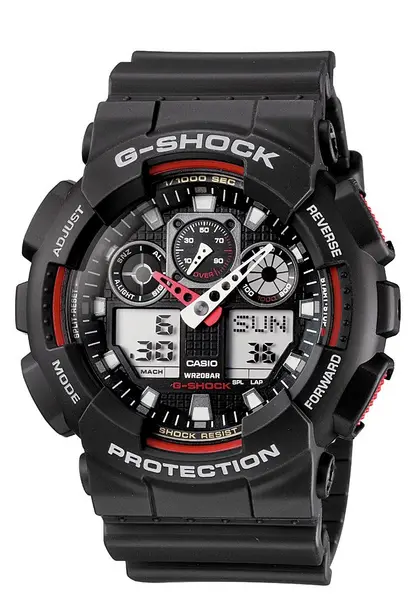 Image of Casio Mens G-Shock LED Backlight Black Resin Strap Watch
