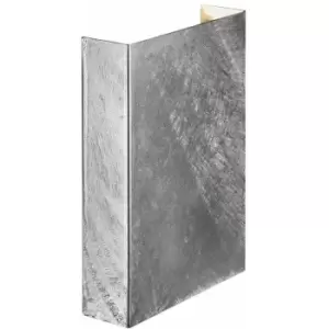 Image of Nordlux Fold 15cm LED Dimmable Outdoor Up Down Wall Lamp Galvanized, IP54, 3000K
