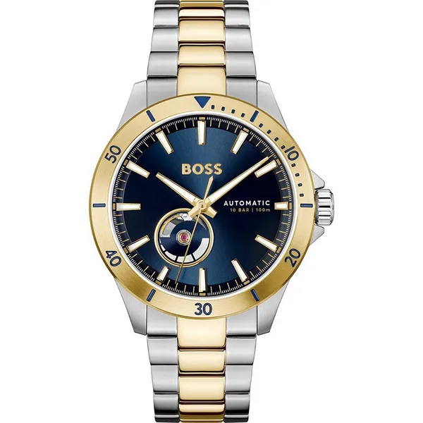 Image of BOSS 1514201 Mens Troper Automatic Blue Dial / Two-Tone Watch