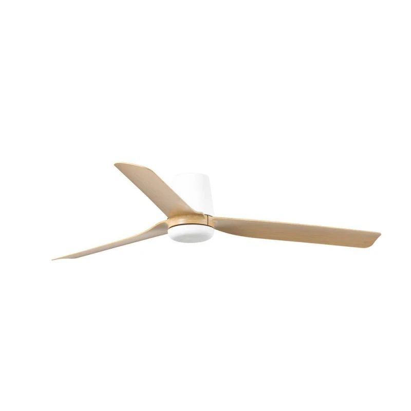 Image of Netlighting Punt Tub Medium White Light Wood DC Ceiling Fan 6 Speed White Unisex
