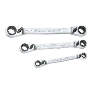 Image of Teng Multi Ratchet Ring Spanner Set of 3 8-19mm