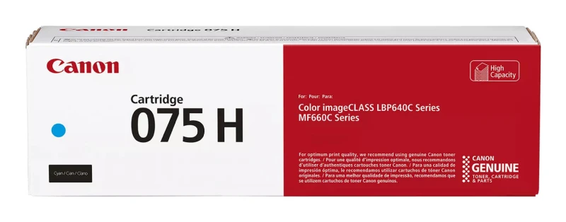 Image of Canon 075H Cyan High Capacity Toner Cartridge - 6368C002 (Original)