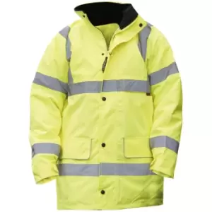 Image of Mens Nevada High Visibility Safety Jacket (m) (Fluorescent Yellow) - Fluorescent Yellow - Warrior