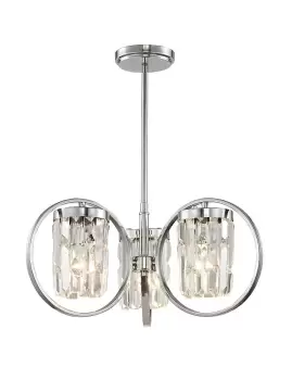 Image of Talin 3 Light Semi-Flush Chrome Ceiling Fitting