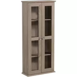 Image of HOMCOM Media Cabinet Holds up to 100 CDs 4-Tier CD Storage Unit for Home Brown - Brown