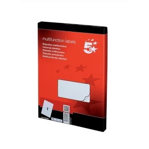 Image of 5 Star Labels Laser Copier and Inkjet 1 per Sheet 297x210mm 100 Labels