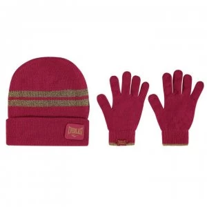 Image of Everlast Glove and Hat Set Junior - Sangria/Gold
