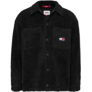 Image of Tommy Jeans Tjm Solid Sherpa Overshirt - Black