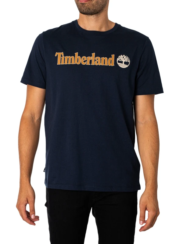 Image of Timberland Linear Logo T-Shirt Navy XL