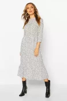 Image of Woven Mixed Polka Dot Dress