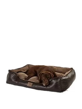 Image of Bunty Tuscan Faux Leather Pet Bed Brown Extra Large - Medium