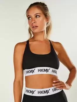 Image of Hunkemoller HKMX The Crop Branded Tape Bra - Black Size XL Women