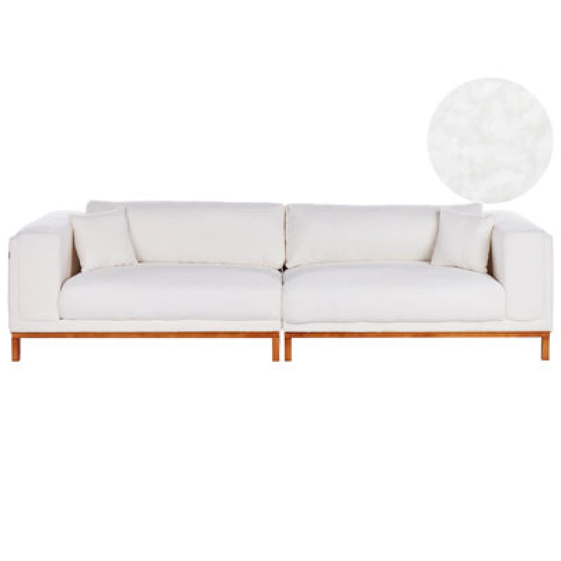 Image of Beliani Sofa 4 Seater Veng Boucle Off-White
