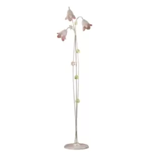 Image of D'Oro Multi Arm Floor Lamp, Glass Shades, 3x E14