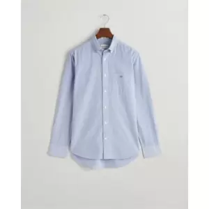 Image of Gant Reg Poplin Banker Shirt College Blu - Blue