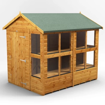 Image of Power Sheds - 8x6 Power Apex Potting Shed - Brown