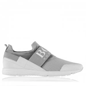 Image of Hugo Boss Hybrid Runner Trainers Light Grey Men