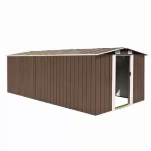 Image of Vidaxl Garden Shed 257X489X181cm - Metal Brown