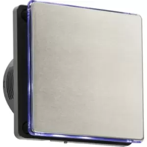 Image of MLA Knightsbridge 100mm/4" LED Backlit Extractor Fan With Humidistat and Overrun Timer - Black and Stainless Steel