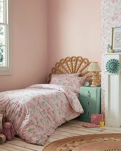 Image of Cath Kidston Painted Unicorn Duvet Set, Single, Pink