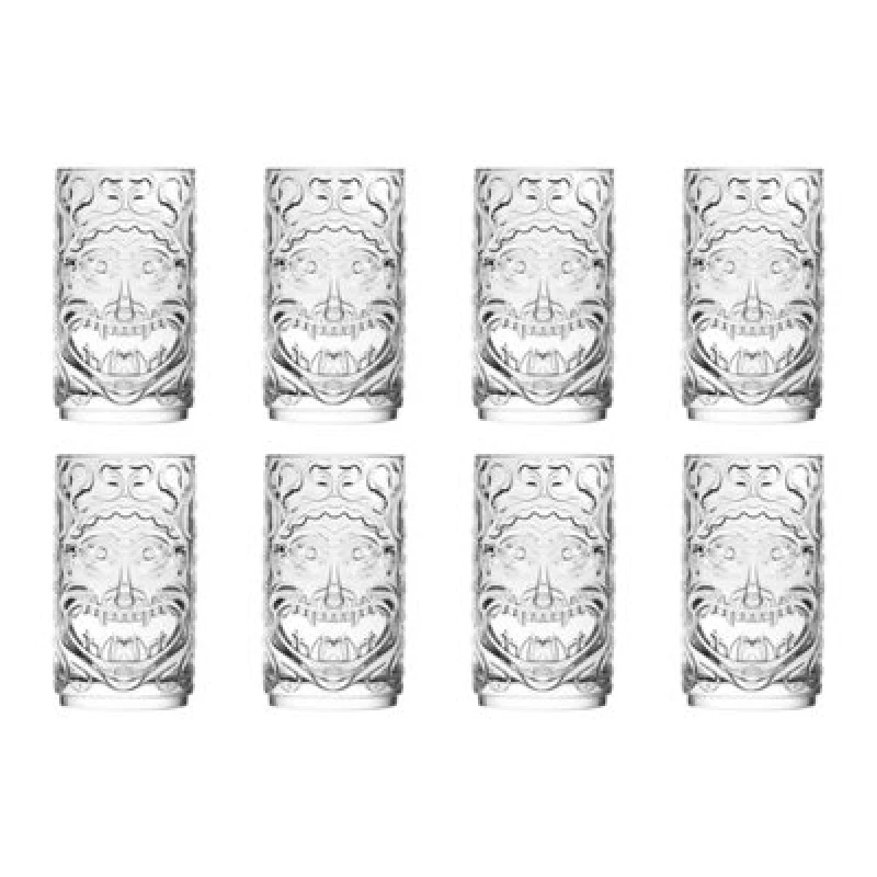 Image of RCR Crystal Tiki Etruria Highball Glasses - 460ml - Pack of 8 in Clear Clear Unisex