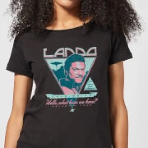 Image of Star Wars Lando Rock Poster Womens T-Shirt - Black - S