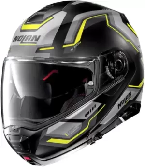 Image of Nolan N100-5 Upwind N-Com Helmet, black-yellow Size M black-yellow, Size M