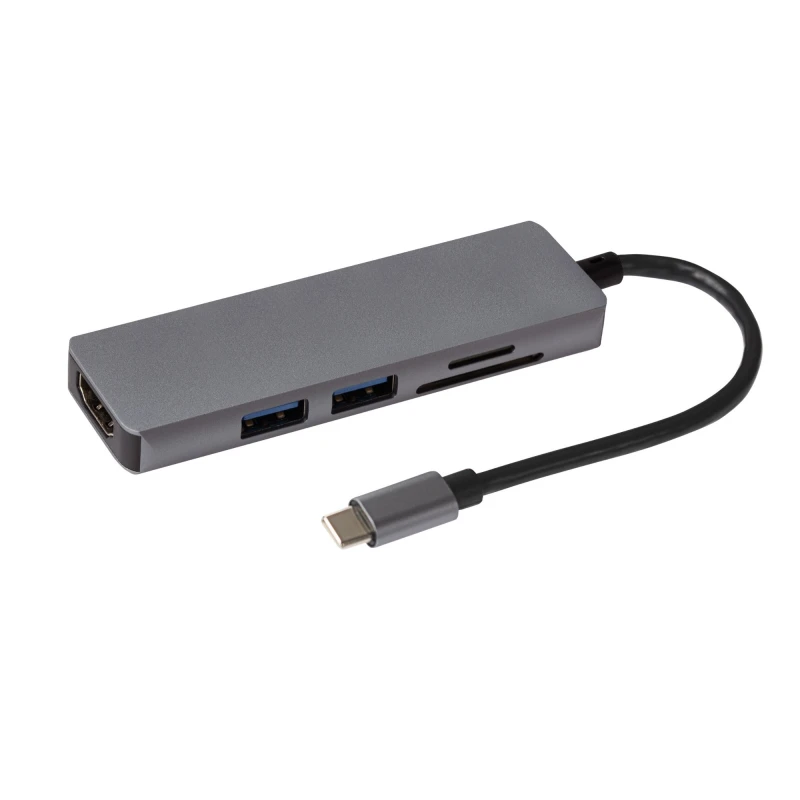 Image of Maplin USB-C Multiport Hub 2x USB-A 3.0 HDMI SD Card Reader