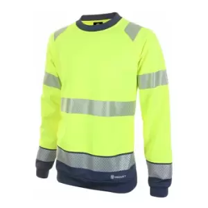 Image of Hivis two tone sweatshirt sat yell/nvy med - Saturn Yellow / Navy - Saturn Yellow / Navy - Beeswift